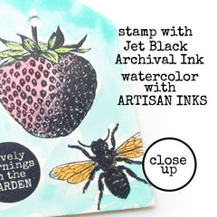 vintage strawberry rubber stamp