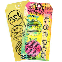 Energy Circle Wood Mount Rubber Stamp