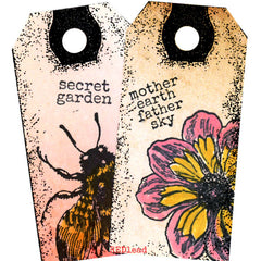 2 Tattered Tags Rubber Stamp
