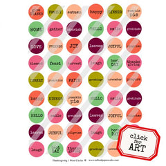 Thanksgiving 1 Word Circles Collage Sheet