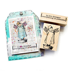 She Sprinkles Wood Mount Rubber Stamp