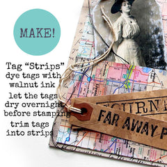 how to make travel tag art with rubber stamps