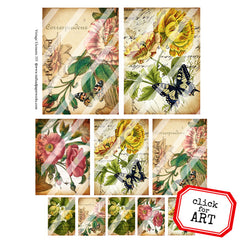 Vintage Elements 355 Flowers Collage Sheet