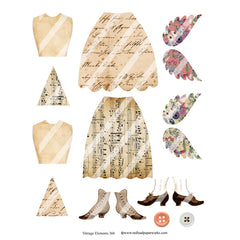 Vintage Elements 360 Paper Dolls Collage Sheet