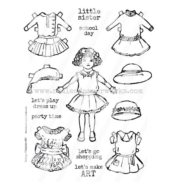 Vintage Elements 445 Little Sister Annie Collage Sheet