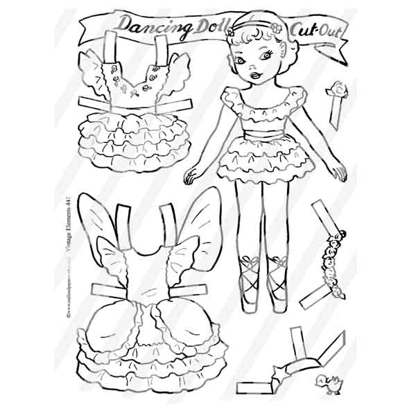 Vintage Elements 447 Paper Doll Collage Sheet