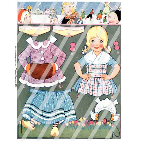Vintage Elements 450 Paper Doll Collage Sheet
