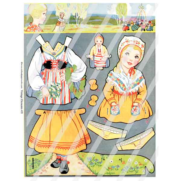 Vintage Elements 451 Paper Doll Collage Sheet