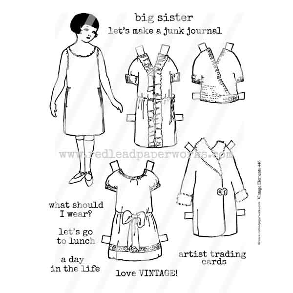Vintage Elements 446 Big Sister Sara Collage Sheet