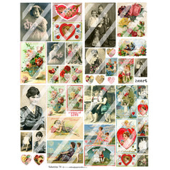 Vintage Valentine Collage Sheet
