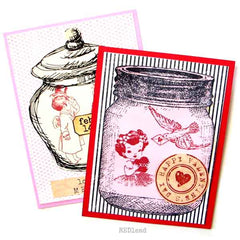 Wood Mount Valentine Heart Post Mark Rubber Stamp