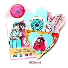 2 Sisters Valentine Letter Wood Mount Rubber Stamp