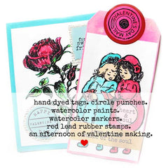 Valentine's Day Mail Postmark Wood Mount Rubber Stamp