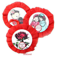 2 Sisters Valentine Letter Wood Mount Rubber Stamp