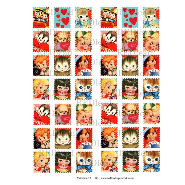 Valentine Postage Collage Sheet 52