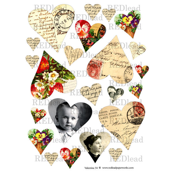 Collage Sheet Valentine 54