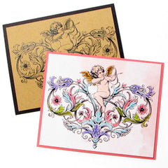 Victorian Cupid Valentine Rubber Stamp