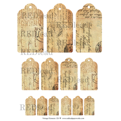 Tag Collage Sheet -  Vintage Elements 120