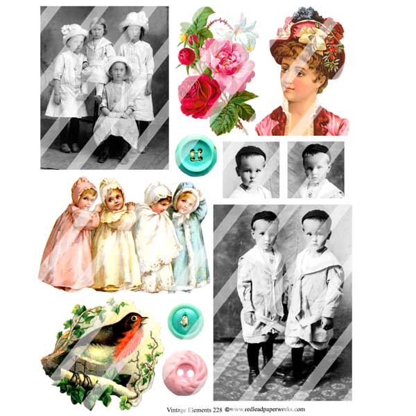 Vintage Elements 228 Collage Sheet