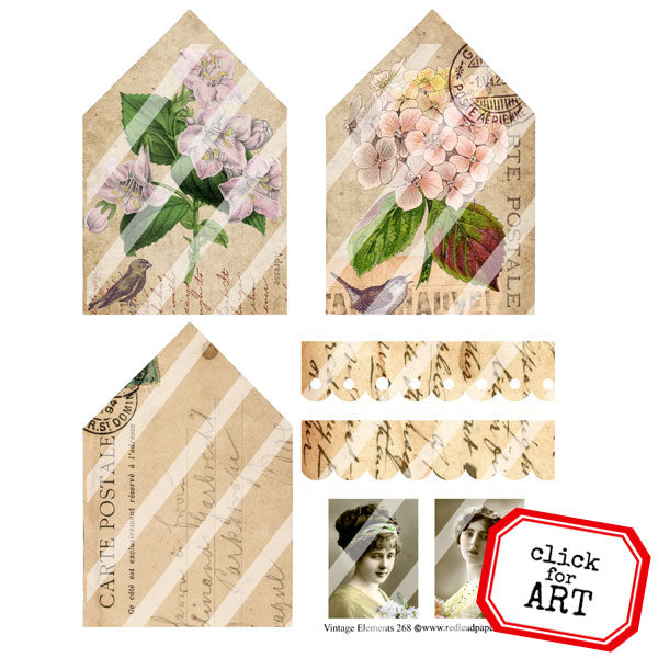 vintage elements collage sheets