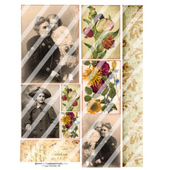 vintage elements collage sheet