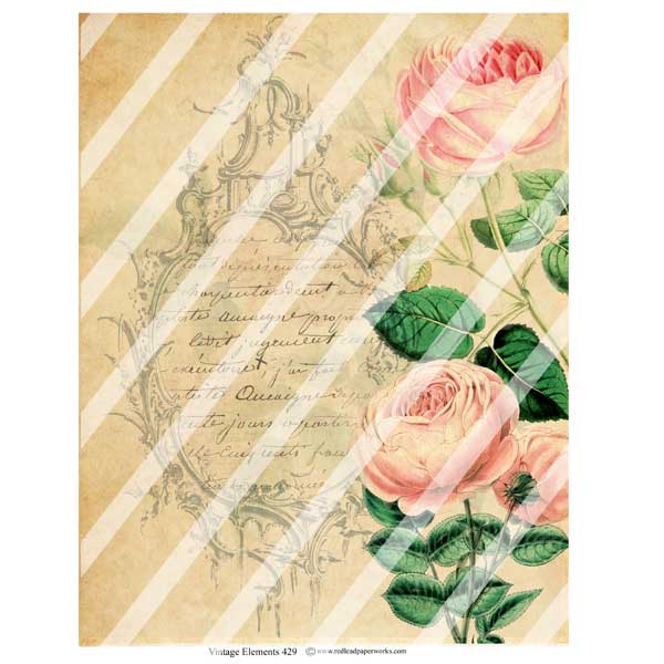 Vintage Collage 429 Antique Style Roses Collage Sheet