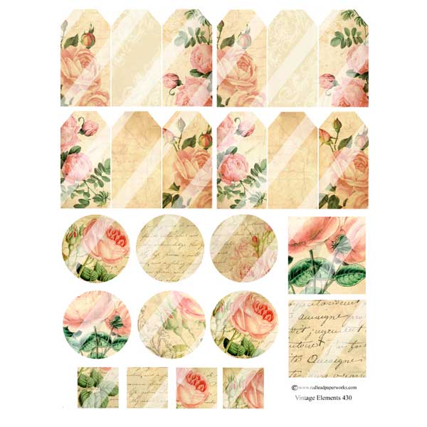 Vintage Elements 430 Roses Collage Sheet