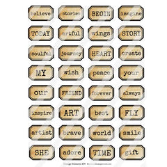 Vintage Elements Word Labels Collage Sheet 439