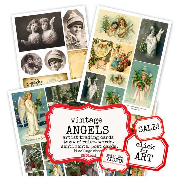 Vintage Christmas Angels Collage Sheet Sale!