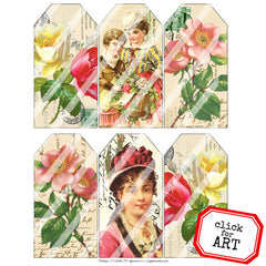 Vintage Elements Tags Collage Sheet 255