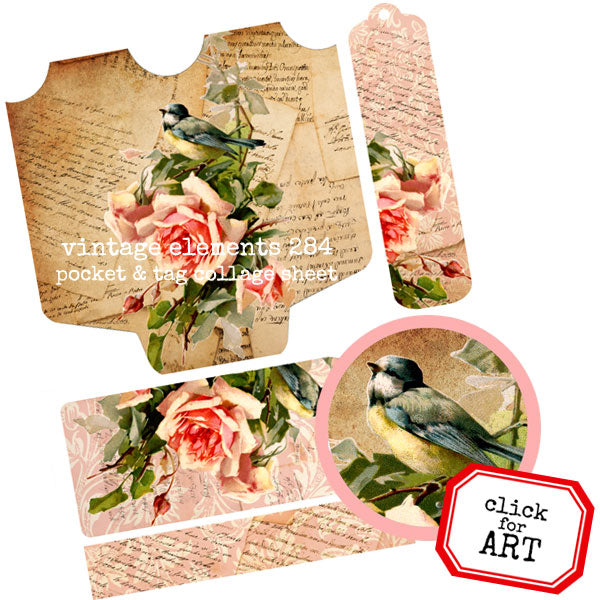 vintage elements collage sheets