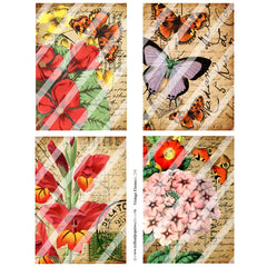 Vintage Elements Autumn Collage Sheet has 4 different autumn floral images.