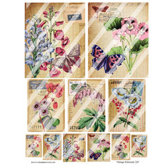 Vintage Elements 329 Floral Collage Sheet