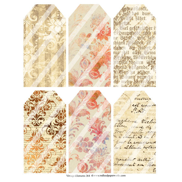 Vintage Elements Tags 364 Collage Sheet
