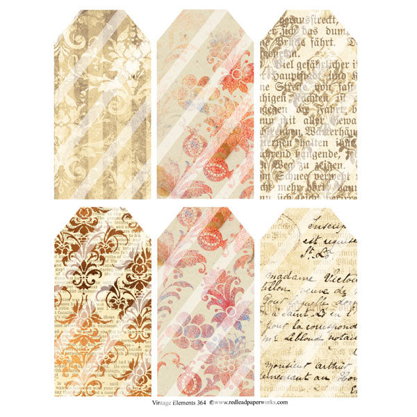 Vintage Elements Tags 364 Collage Sheet