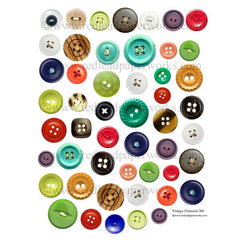 Vintage Elements 386 Buttons Collage Sheet