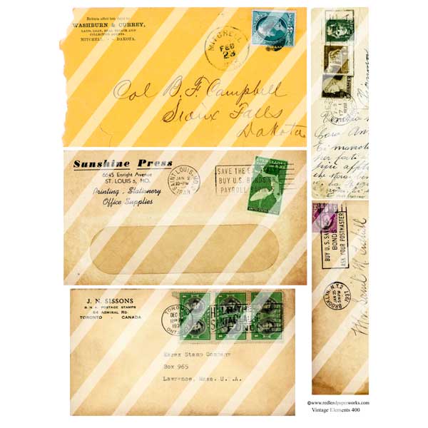 Mail Art Vintage Elements 400 Collage Sheet