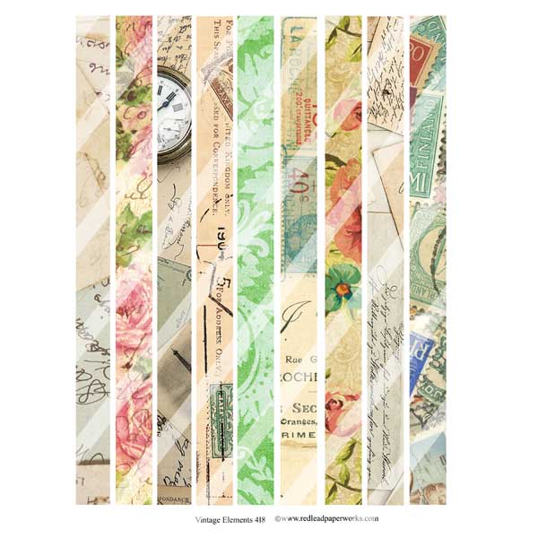 Vintage Faux Washi Tape Collage Sheets