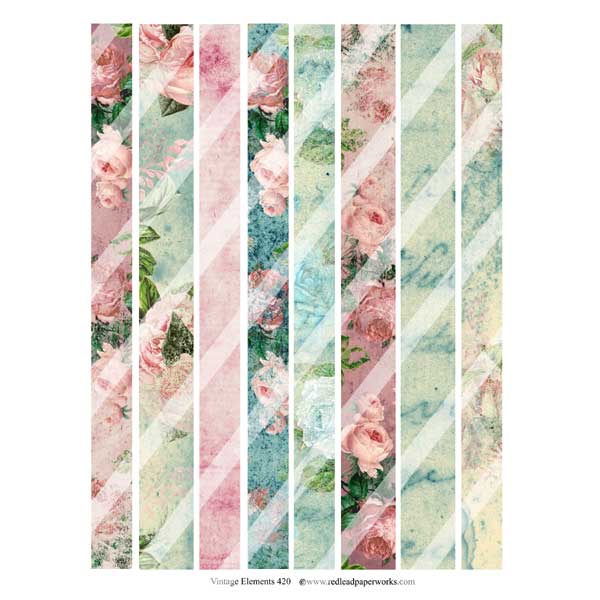 Faux Vintage Washi Tape Collage Sheets