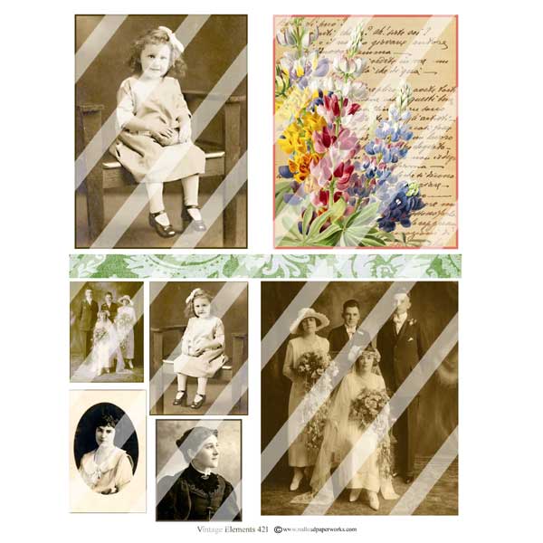 Vintage Elements Collage Sheet 421