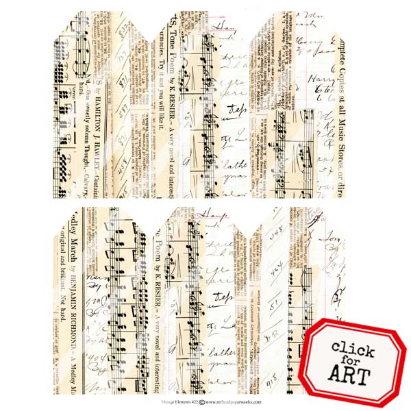 Collage Tags Vintage Elements There are 6 Collaged Make tags for junk journals, collage art, cards,