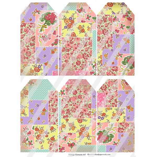 Vintage Elements 467 Patchwork Tags Collage Sheet