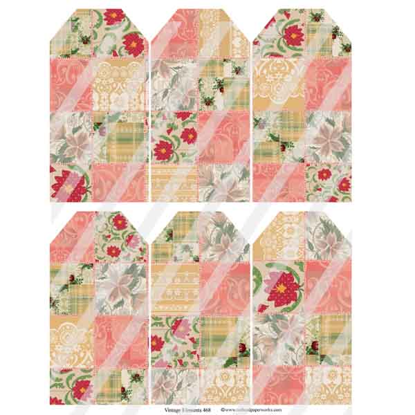 Vintage Elements 468 Patchwork Tags Collage Sheet