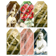 Vintage Elements Tags Collage Sheet