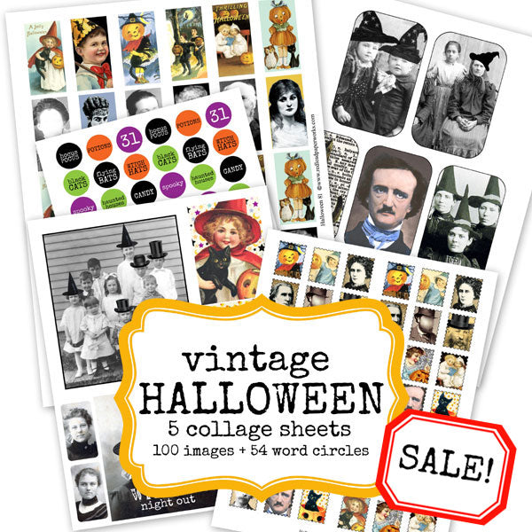 Vintage Halloween Collage Sheet Collection Save 15%
