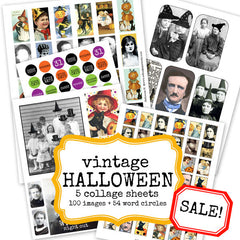 Vintage Halloween Collage Sheet Collection Save 15%