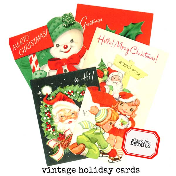 6 Different Vintage Holiday Cards