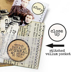 Notes Details Journal Wood Mount Rubber Stamp