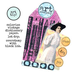 Large Vintage Pencils Rubber Stamp Save 20%