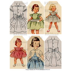 Sewing Tag Vintage Elements 129 Collage Sheet
